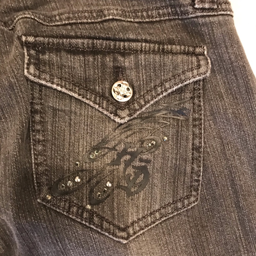 Harley Davidson grey black Embellished jeans 10